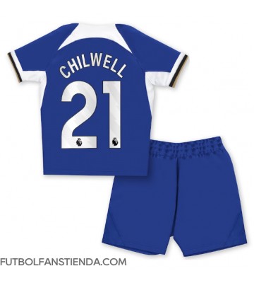 Chelsea Ben Chilwell #21 Primera Equipación Niños 2023-24 Manga Corta (+ Pantalones cortos)